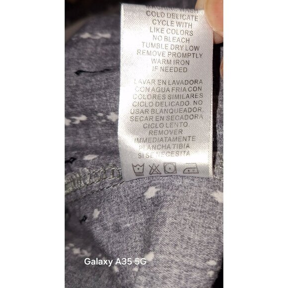 Roper Mens XL Short-Sleeve Western Shirt Gray Patterned Button-Up 100% Cotton - Picture 5 of 5